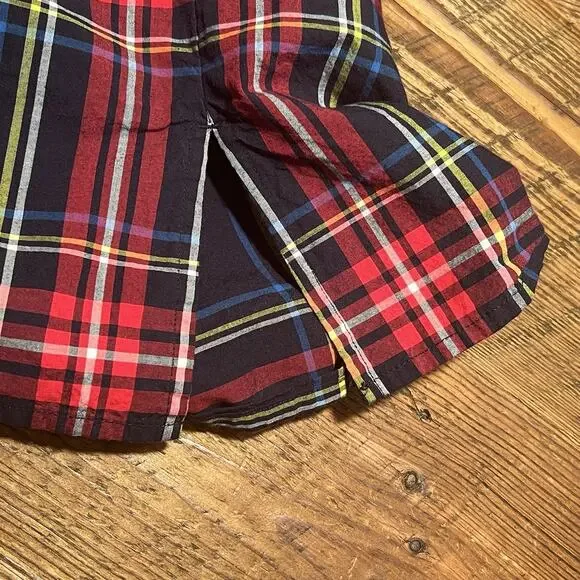 Talbots Velvet Trim Top Red Plaid Long Sleeve Split Neck Womens XL Christmas - Picture 10 of 12